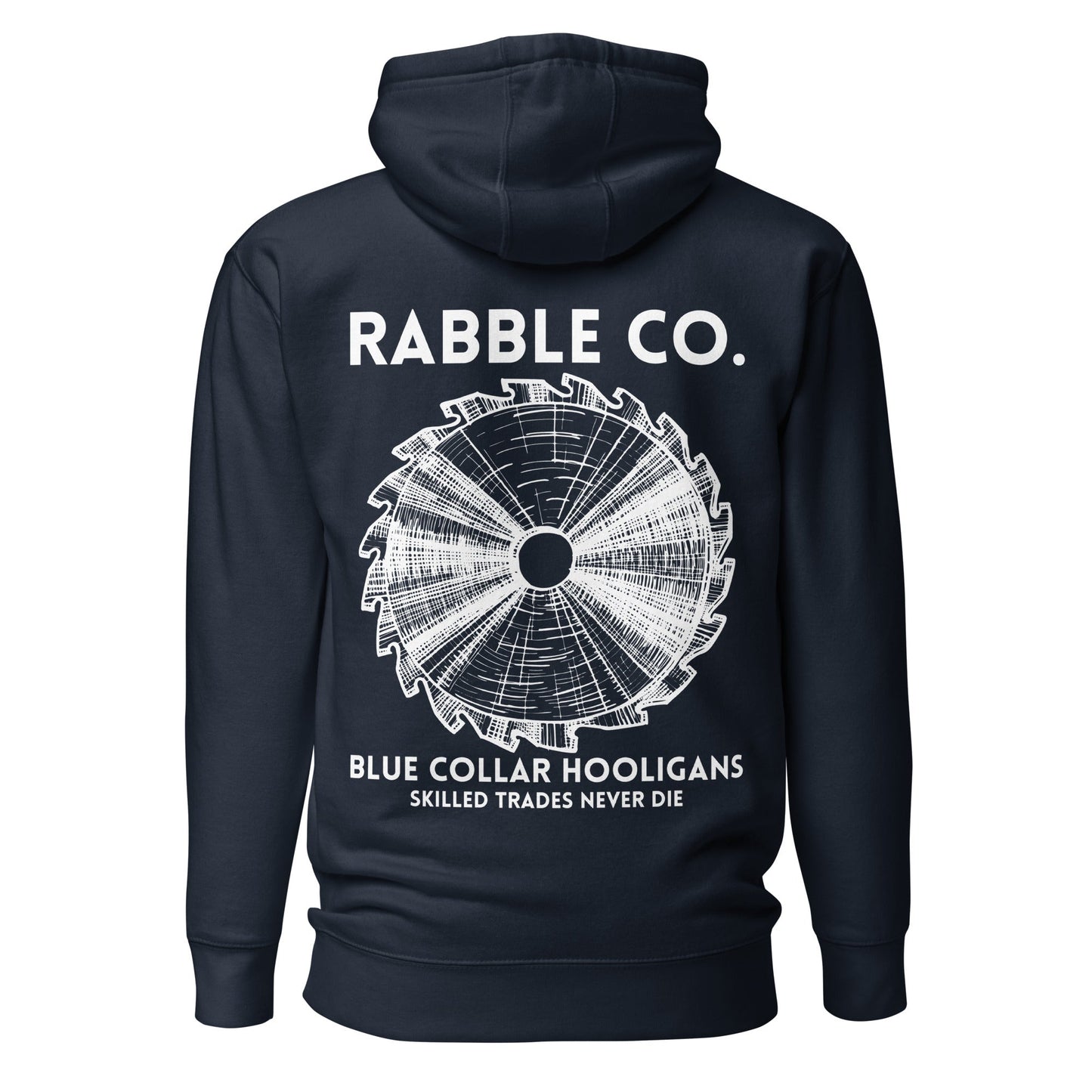 Skilled Trades Saw (White) - Hoodie - RABBLE COMPANY