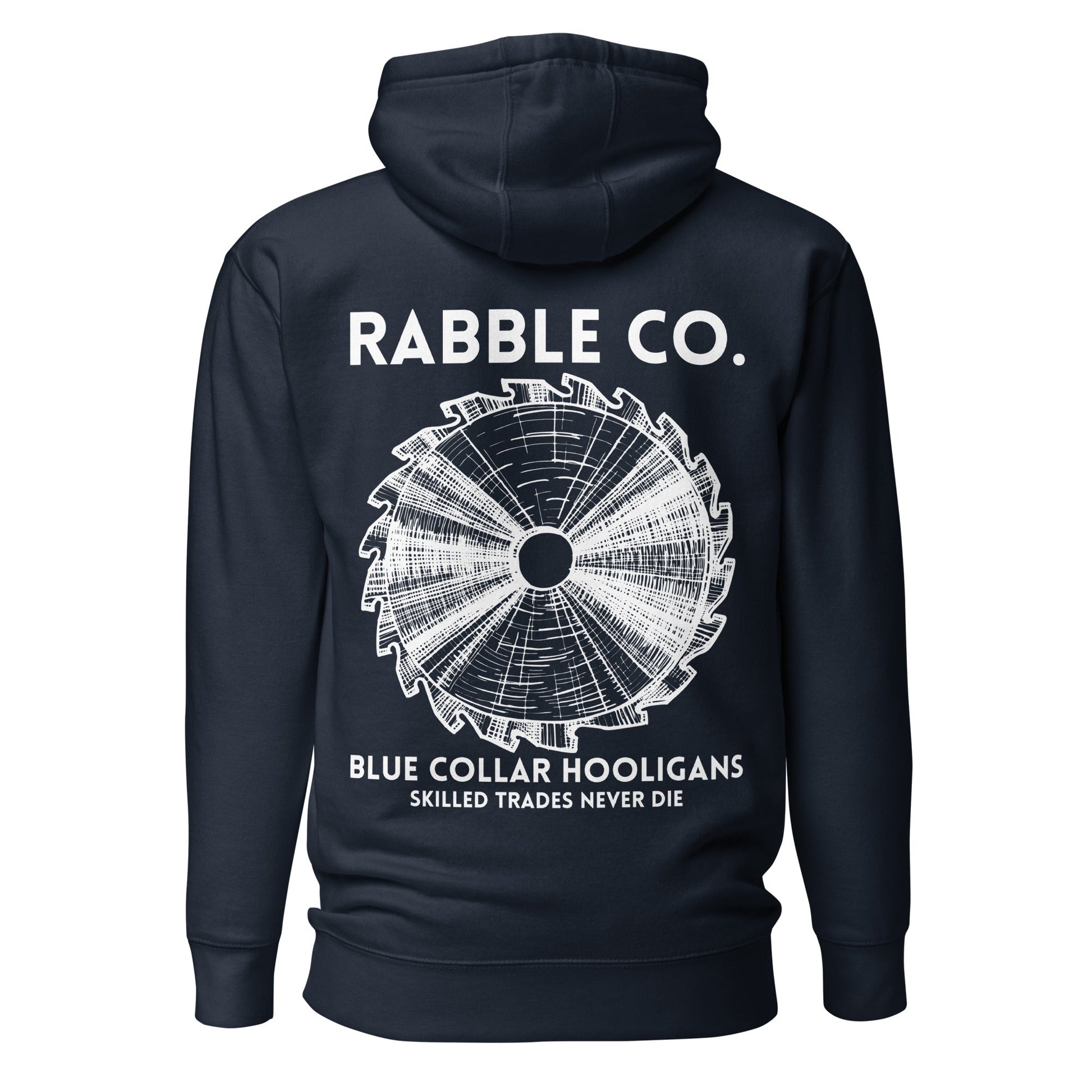 Skilled Trades Saw (White) - Hoodie - RABBLE COMPANY
