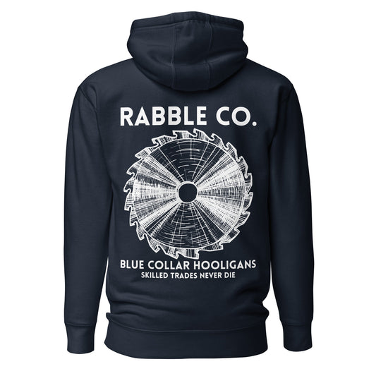 Skilled Trades Saw (White) - Hoodie - RABBLE COMPANY