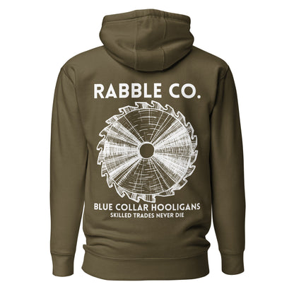 Skilled Trades Saw (White) - Hoodie - RABBLE COMPANY