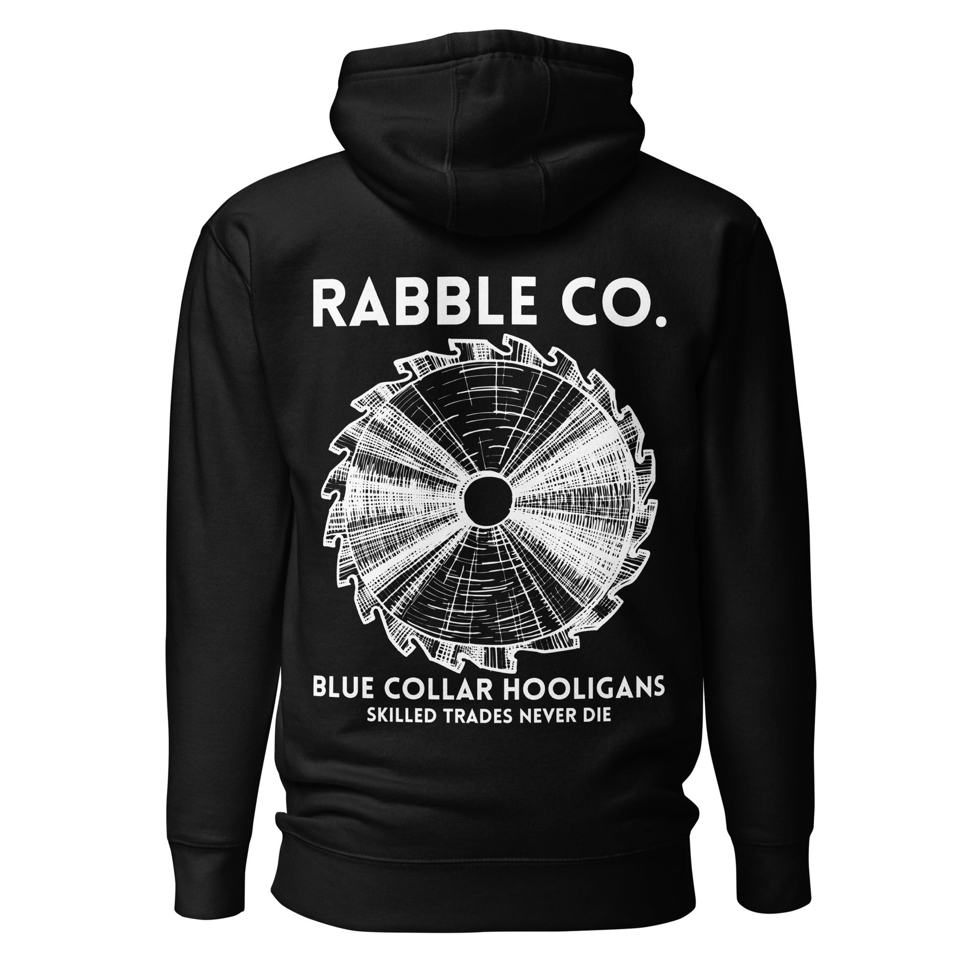 Skilled Trades Saw (White) - Hoodie - RABBLE COMPANY