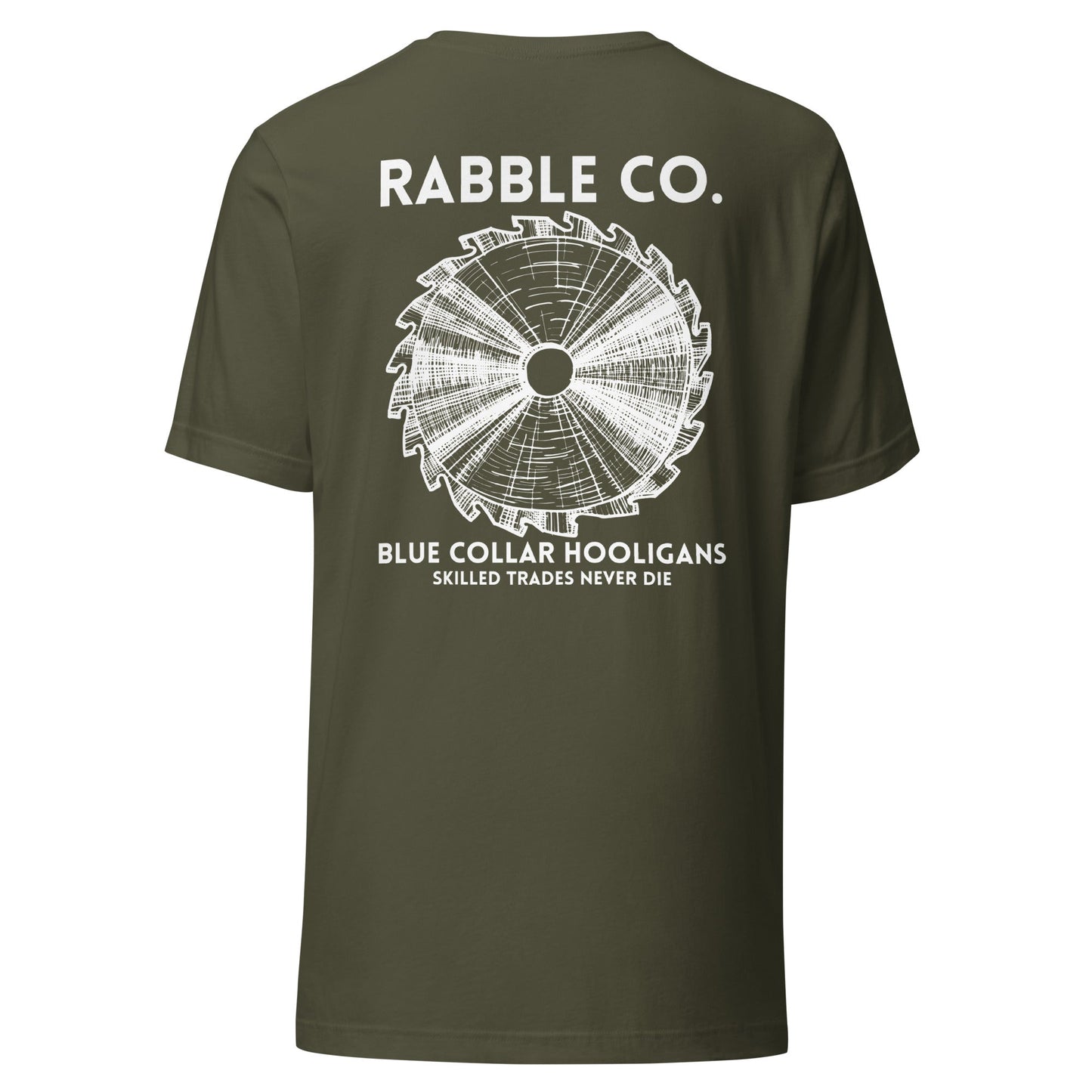 Skilled Trades Saw (White) - T-Shirt - RABBLE COMPANY