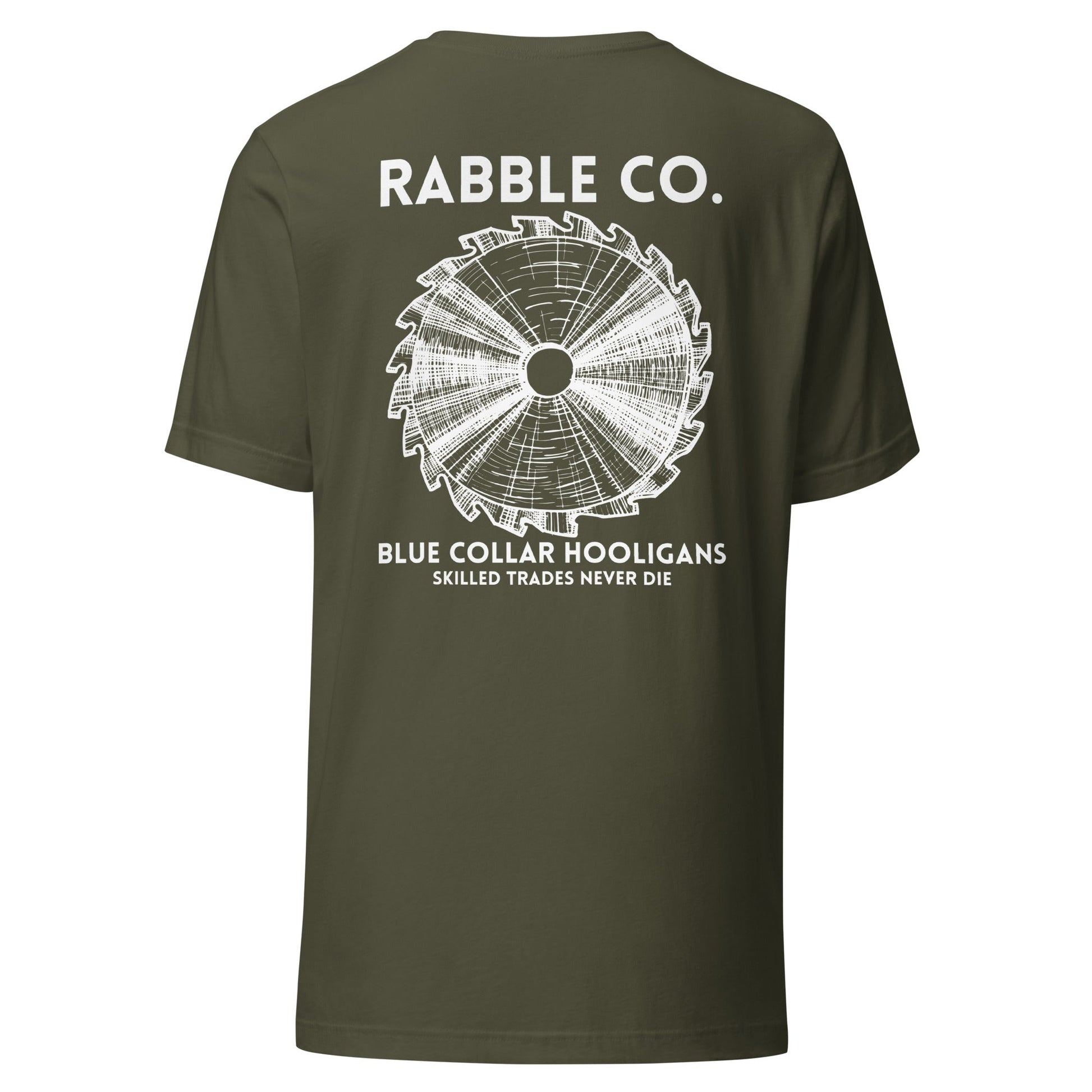 Skilled Trades Saw (White) - T-Shirt - RABBLE COMPANY