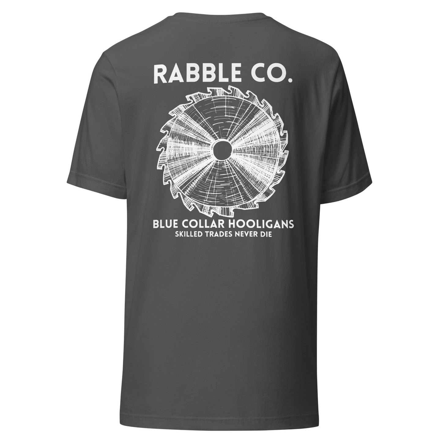 Skilled Trades Saw (White) - T-Shirt - RABBLE COMPANY