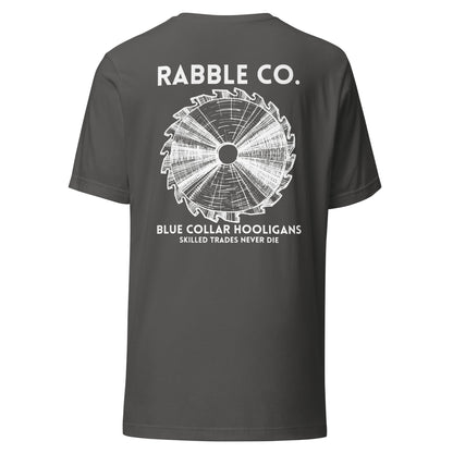 Skilled Trades Saw (White) - T-Shirt - RABBLE COMPANY