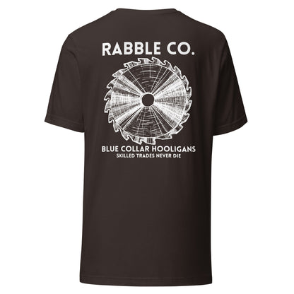 Skilled Trades Saw (White) - T-Shirt - RABBLE COMPANY