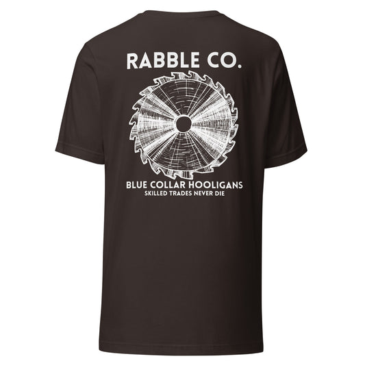 Skilled Trades Saw (White) - T-Shirt - RABBLE COMPANY
